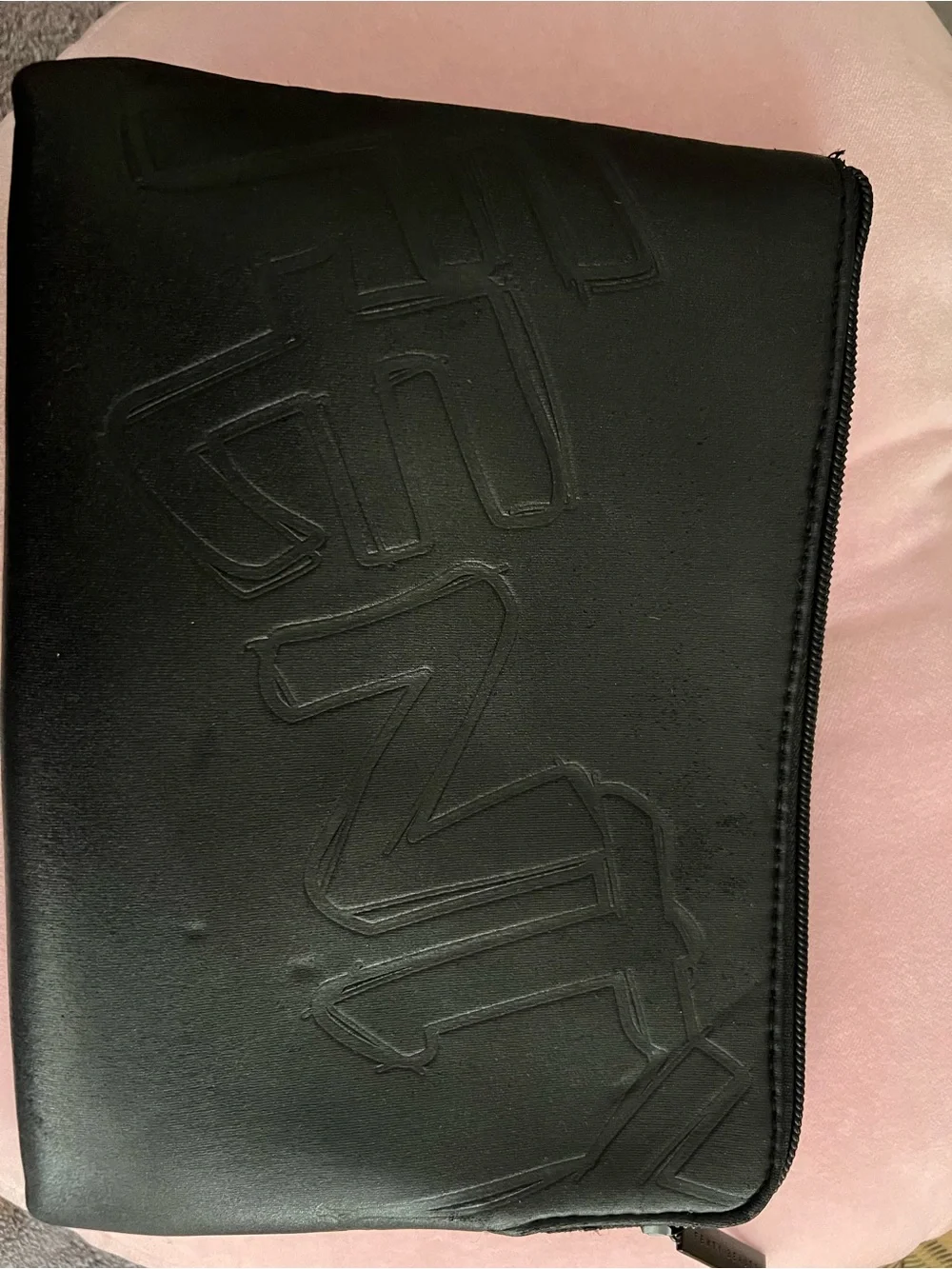 Fenty Beauty Black Embossed Zippered Laptop Sleeve